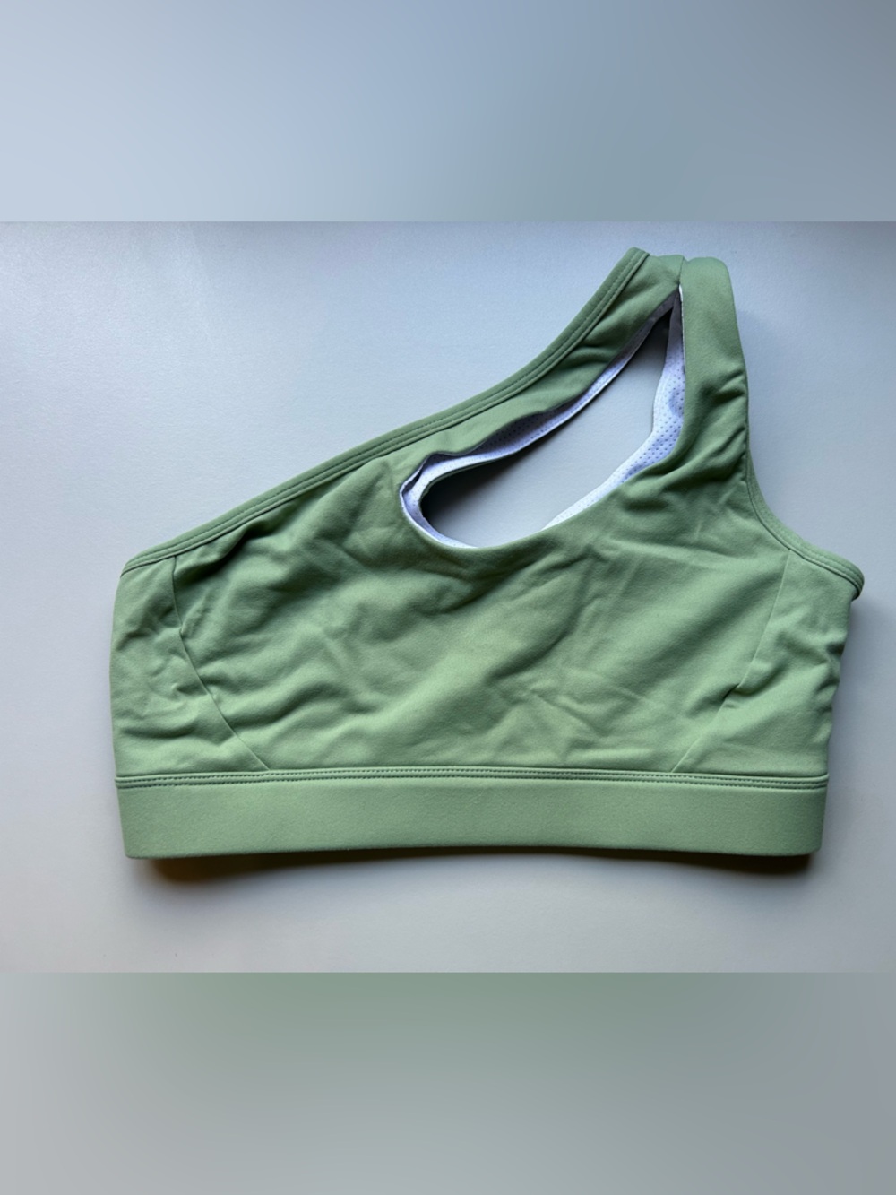 Green medium one shoulder sports bra